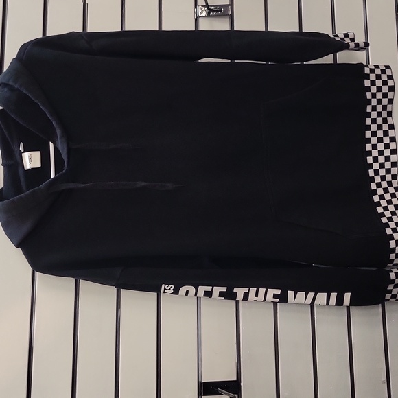 Vans Black Hoodie with Checkered Trim, Size MEDIUM - Picture 10 of 12